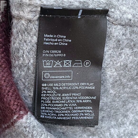 H&M L.o.g.g. Womens Sweater Small Gray Maroon Varsity Stripe NWT Acrylic Blend - Picture 8 of 8